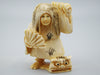 Antique Natural Elephant Ivory Figur - Handcarved - Netsuke Signed - Japan - Kingdom of Antique Arts