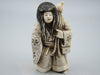Antique Natural Elephant Ivory Figur - Handcarved - Netsuke Signed - Japan - Kingdom of Antique Arts