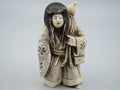 Antique Natural Elephant Ivory Figur - Handcarved - Netsuke Signed - Japan - Kingdom of Antique Arts