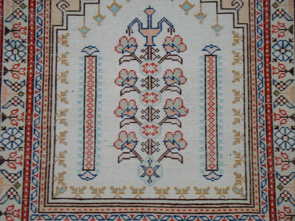 Antique Oriental Silk Wall Carpet – 100% Pure Silk, Authentic Original, Guaranteed by Kingdom of Antique Arts