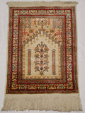 Antique Oriental Silk Wall Carpet – Pure Silk on Cotton, Multicolor, Hand-Knotted | Kingdom of Antique Arts