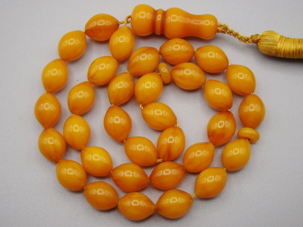 Antique Beautiful Bakelite Amber Rosary beads - Kingdom of Antique Arts