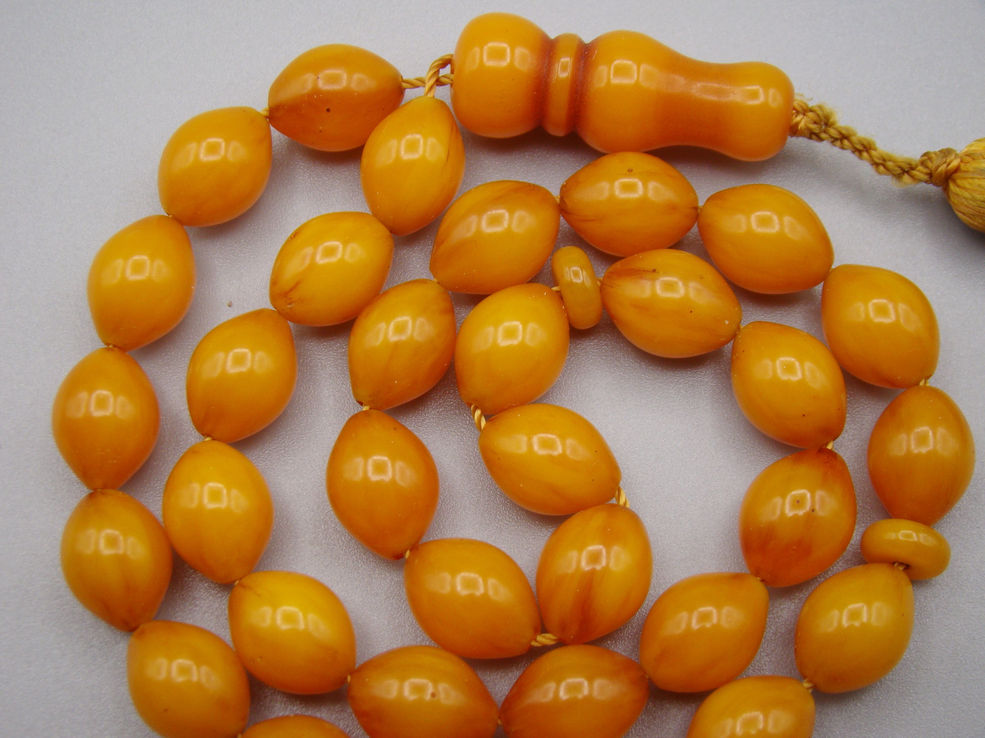 Antique Beautiful Bakelite Amber Rosary beads - Kingdom of Antique Arts