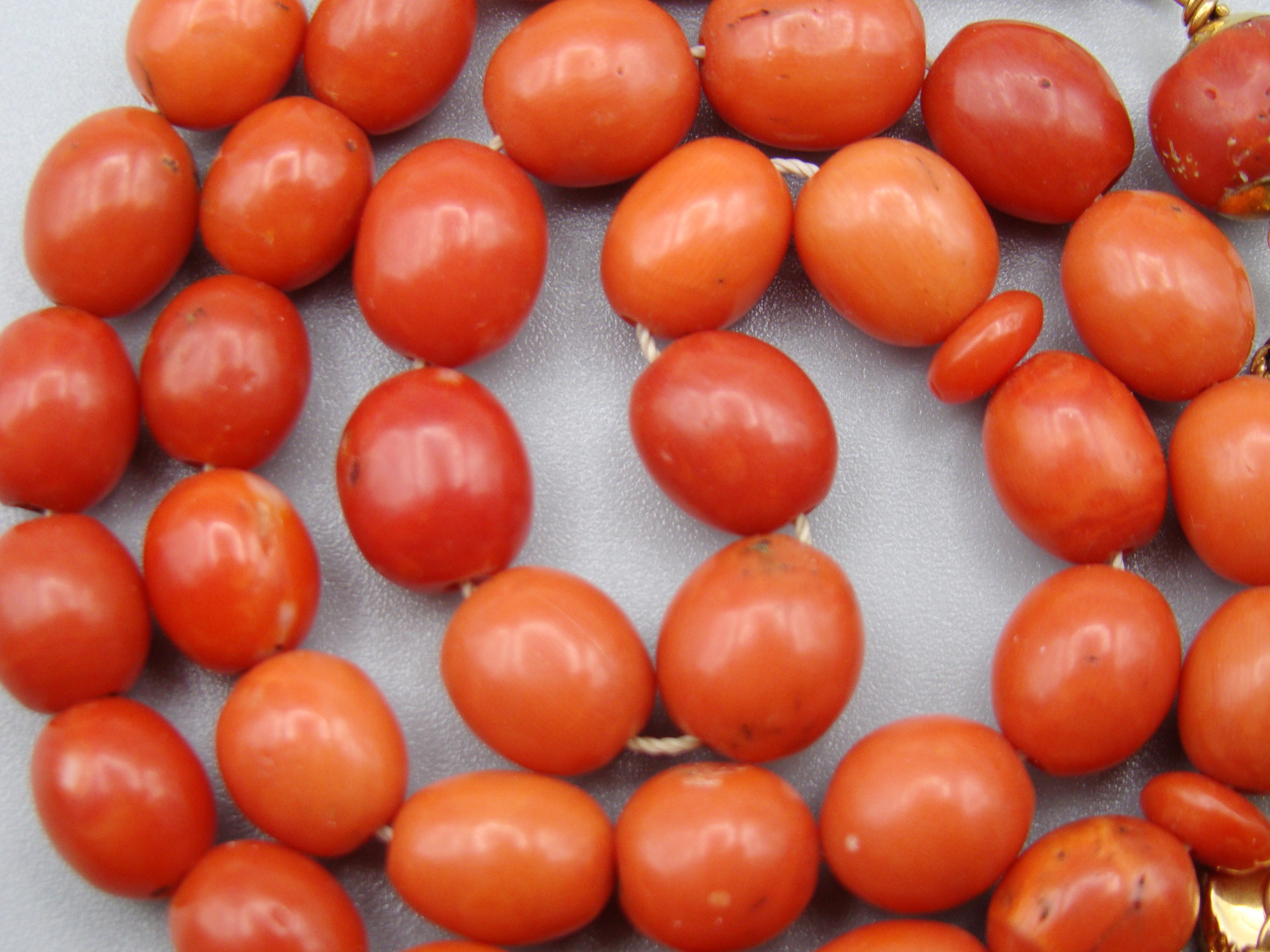 Antique Natural Undyed Mediterranean Dark Orange Coral Rosary - Kingdom of Antique Arts