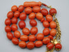 Antique Natural Undyed Mediterranean Dark Orange Coral Rosary - Kingdom of Antique Arts
