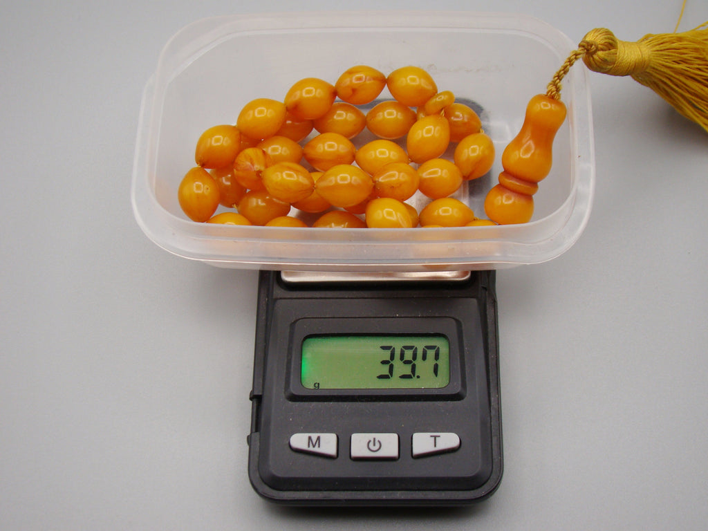 Antique Beautiful Bakelite Amber Rosary beads - Kingdom of Antique Arts