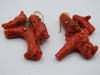 Antique Natural Mediterranean Dark red Coral Earrings + Orange Coral Pendant - Kingdom of Antique Arts