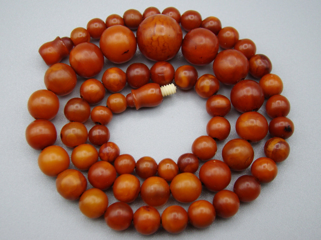 Antique Baltic egg yolk Natural Amber Necklace - Kingdom of Antique Arts