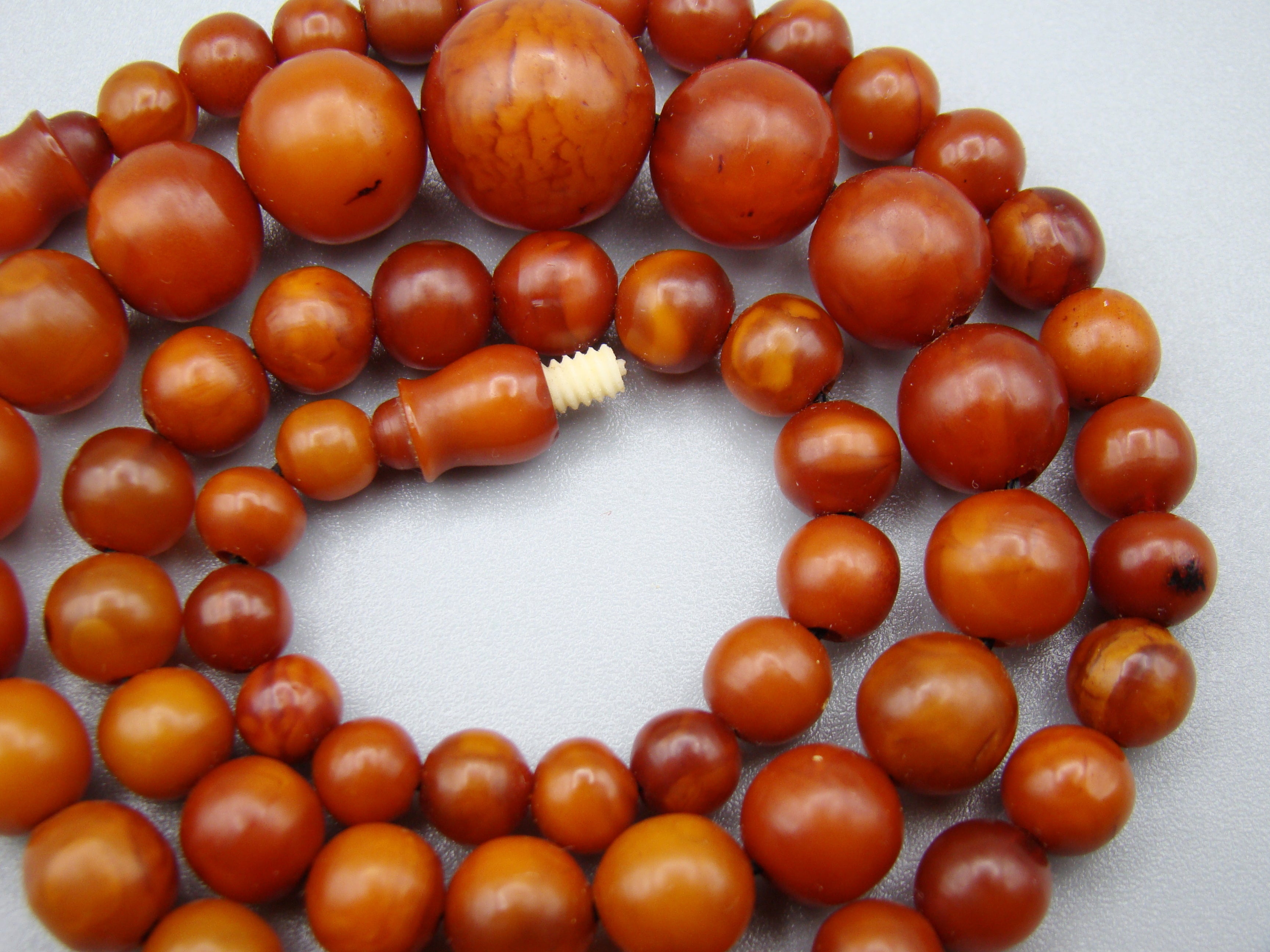 Antique Baltic egg yolk Natural Amber Necklace - Kingdom of Antique Arts