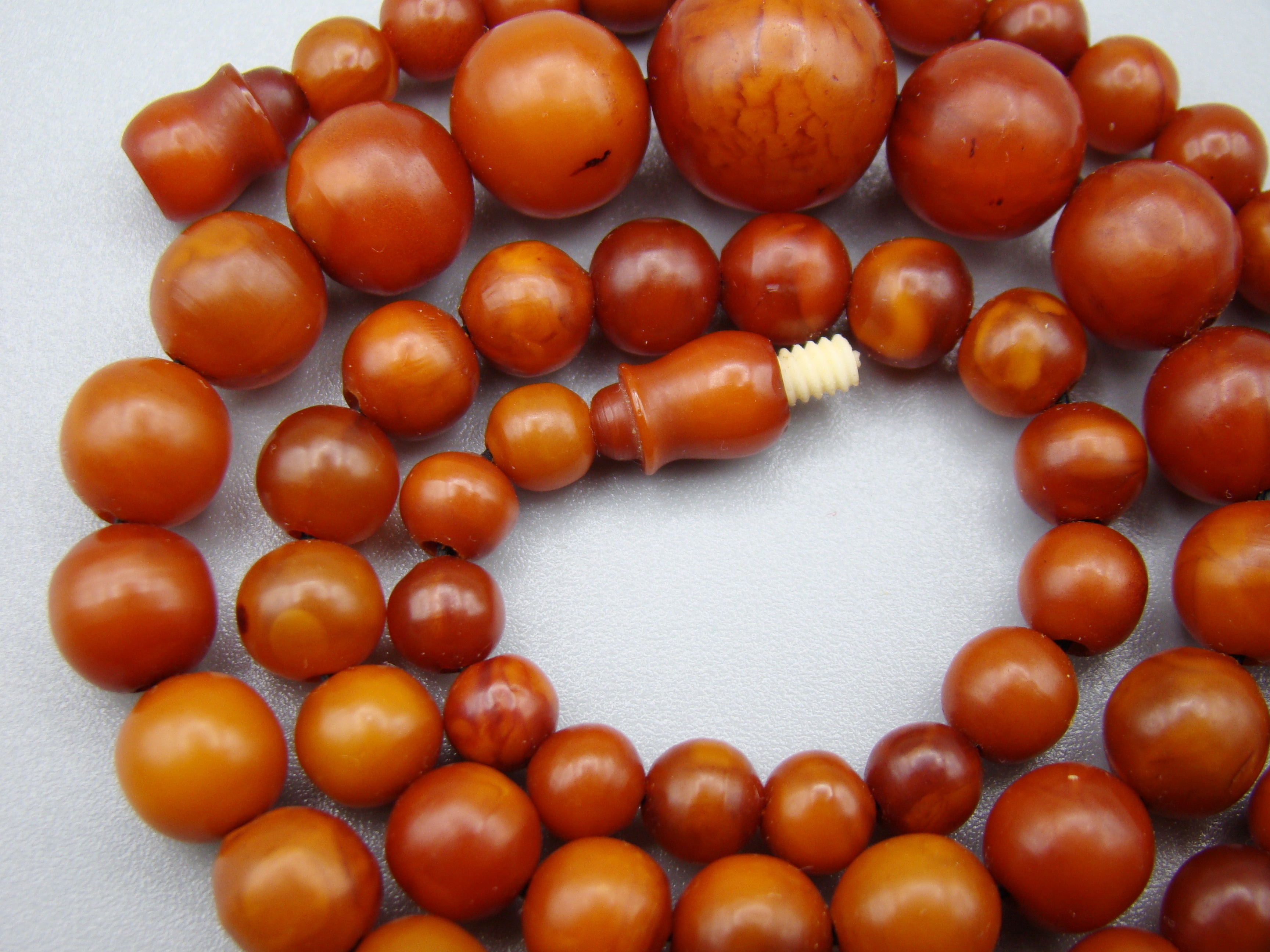 Antique Baltic egg yolk Natural Amber Necklace - Kingdom of Antique Arts