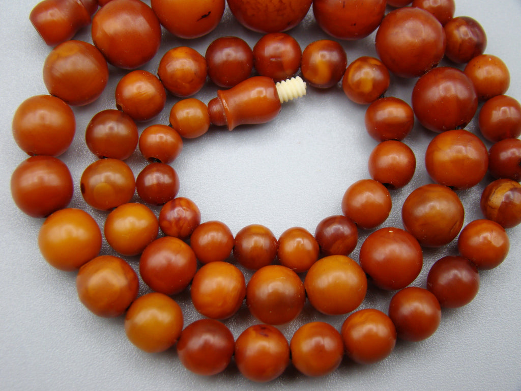 Antique Baltic egg yolk Natural Amber Necklace - Kingdom of Antique Arts