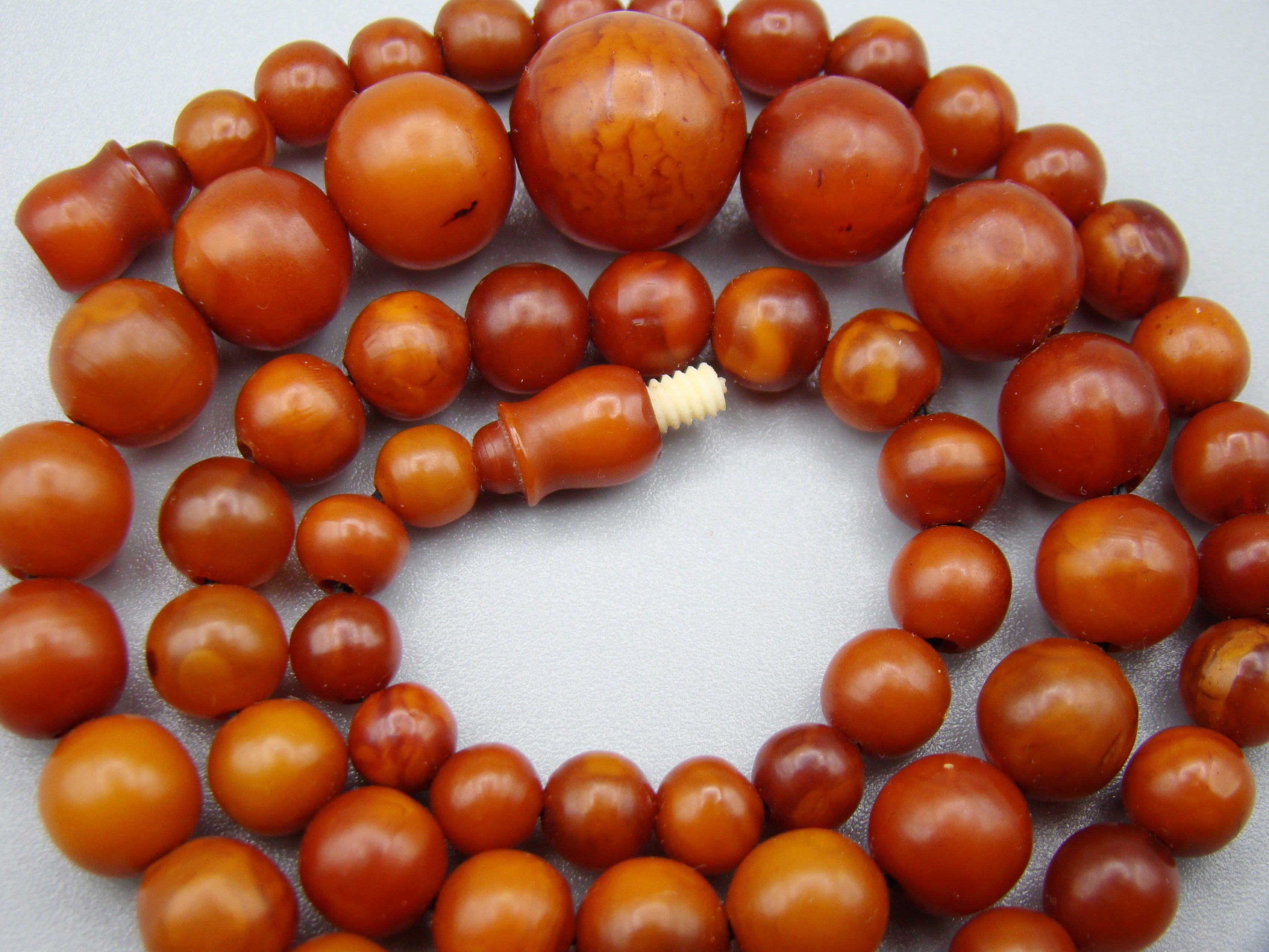 Antique Baltic egg yolk Natural Amber Necklace - Kingdom of Antique Arts
