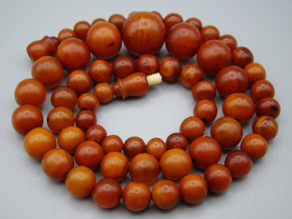 Antique Baltic egg yolk Natural Amber Necklace - Kingdom of Antique Arts
