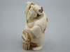 Antique Natural Elephant Ivory Figur - Handcarved - Netsuke Signed - Japan - Kingdom of Antique Arts