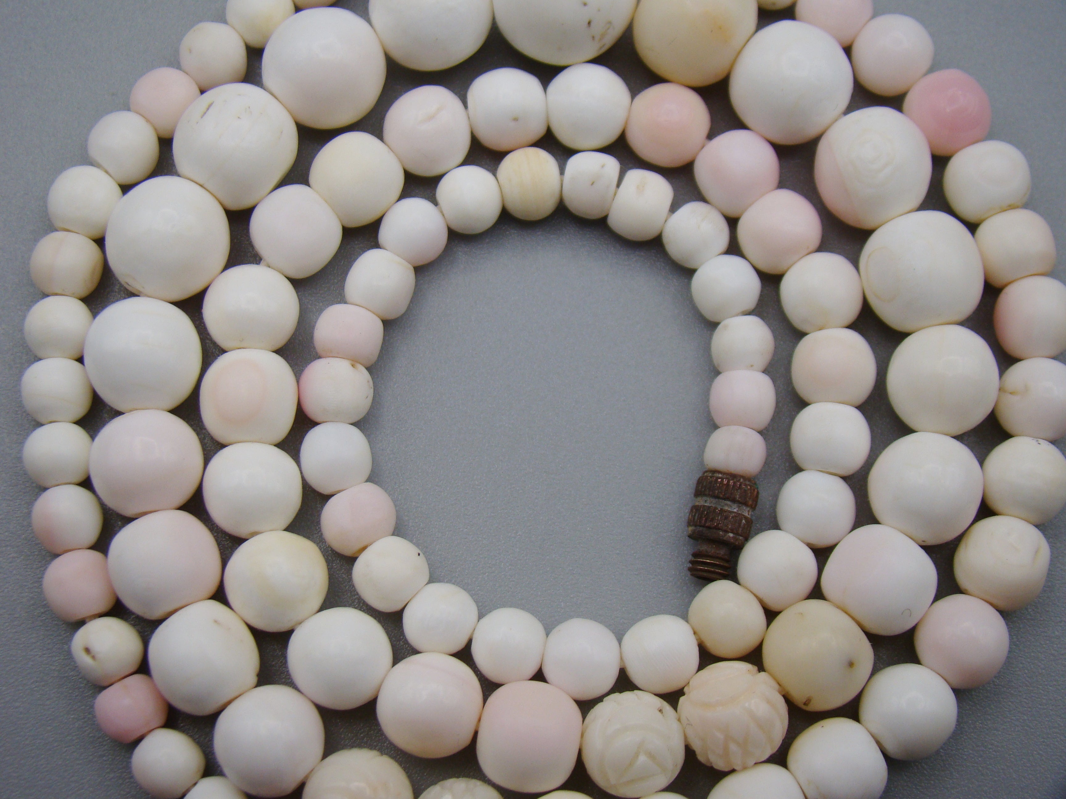 antique coral, natural coral, undyed coral, White angel skin coral, Italian coral, pacific coral, Sardinian Coral, sea coral, Mediterranean coral, Mediterranean Rosary, Mediterranean angel skin Rosary, White coral Rosary, handcarved coral, Sterling silver tassel, مسبحة, Masbaha, Muslim prayer beads حبيت الدورة ,
