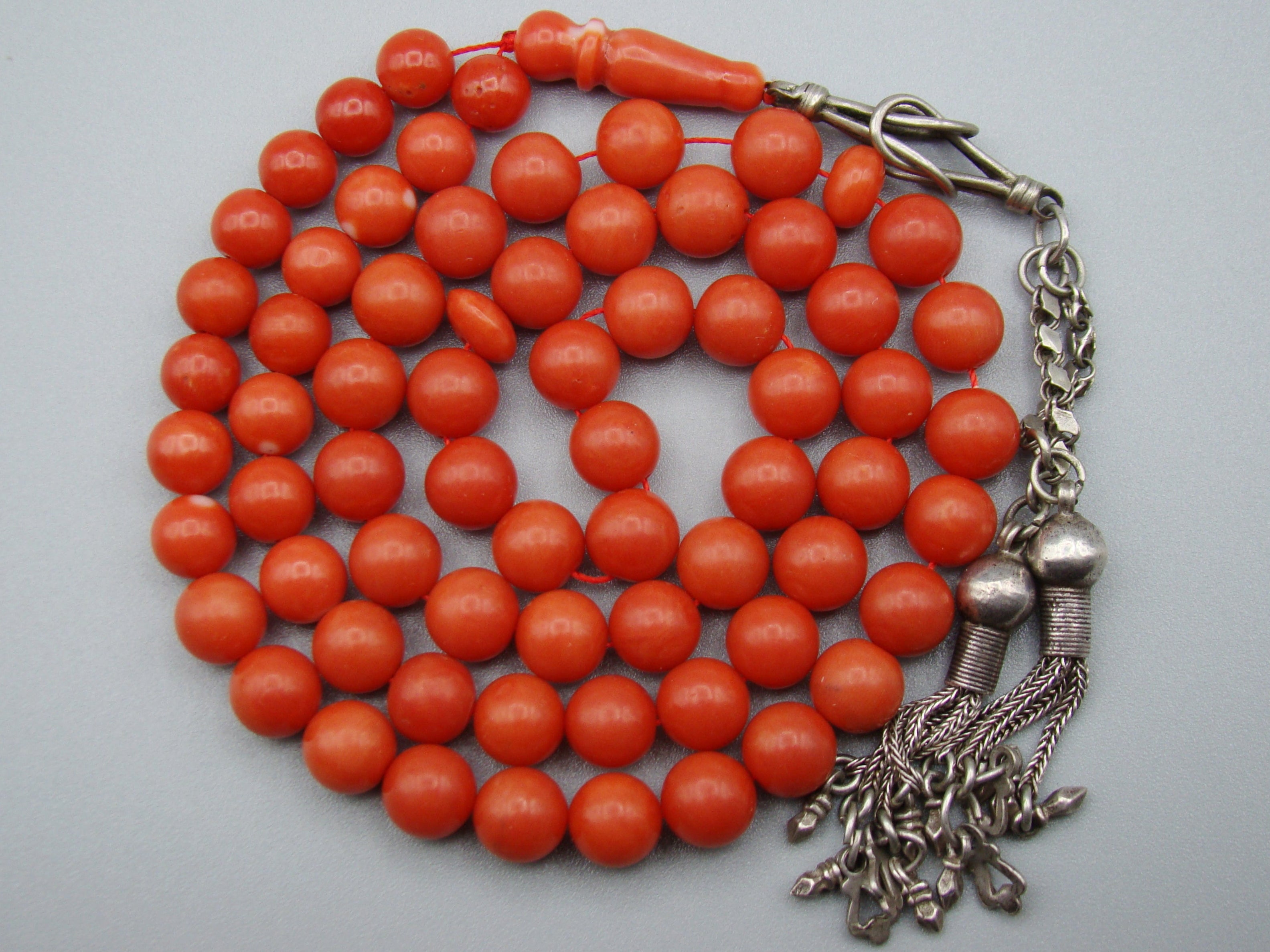 Antique Natural Undyed Mediterranean Dark Red Rosary - Kingdom of Antique Arts