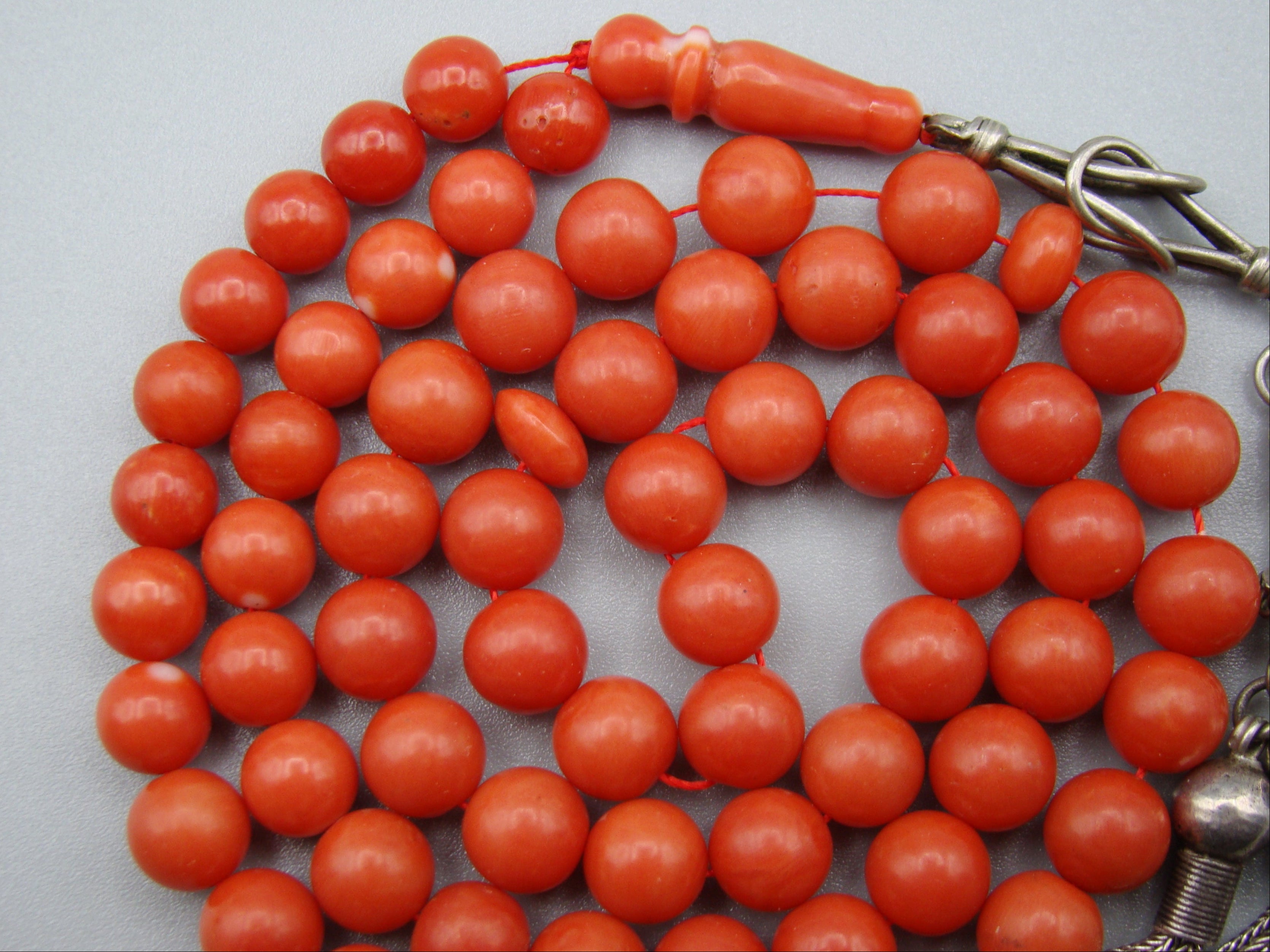 Antique Natural Undyed Mediterranean Dark Red Rosary - Kingdom of Antique Arts