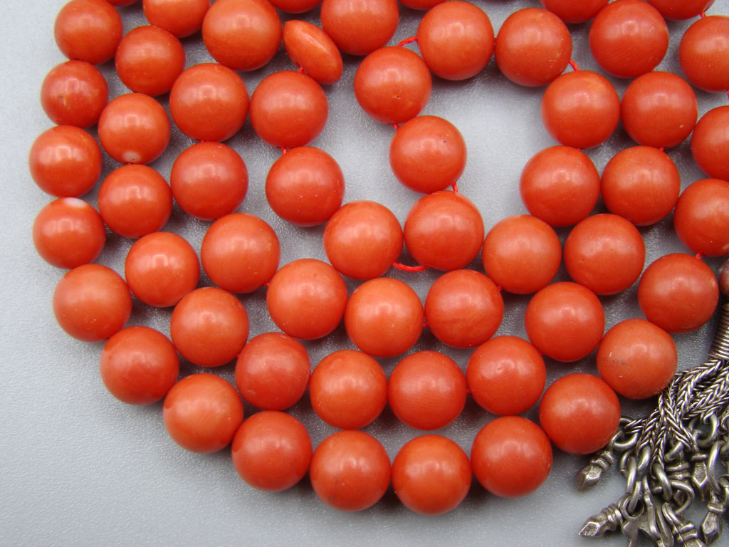 Antique Natural Undyed Mediterranean Dark Red Rosary - Kingdom of Antique Arts