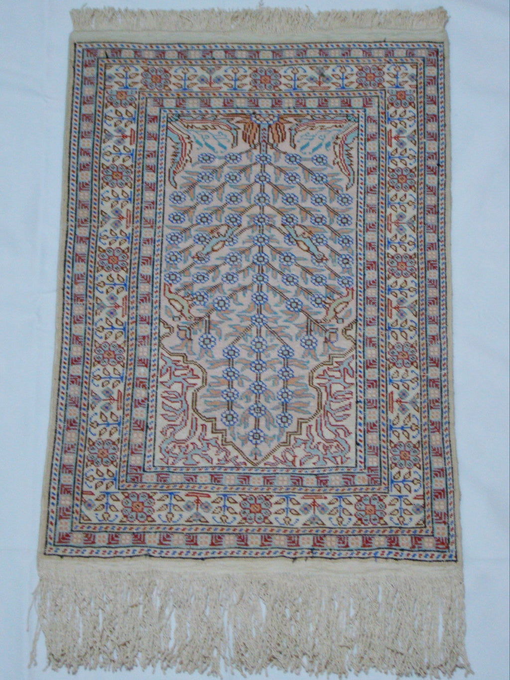 Multicolor Silk Threads – Antique Oriental Hand-Knotted Wall Carpet, Investment Piece | Kingdom of Antique Arts