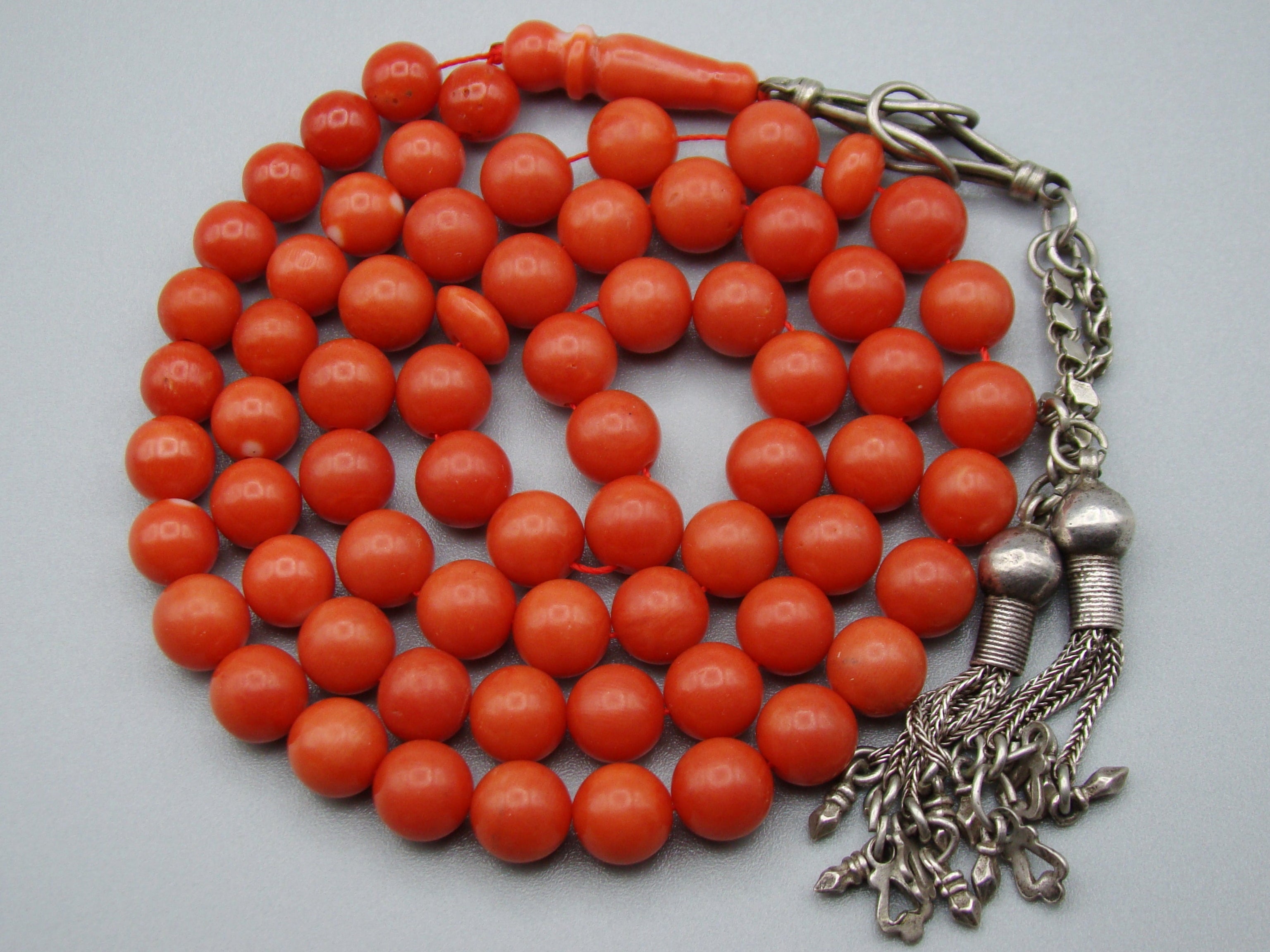 Antique Natural Undyed Mediterranean Dark Red Rosary - Kingdom of Antique Arts