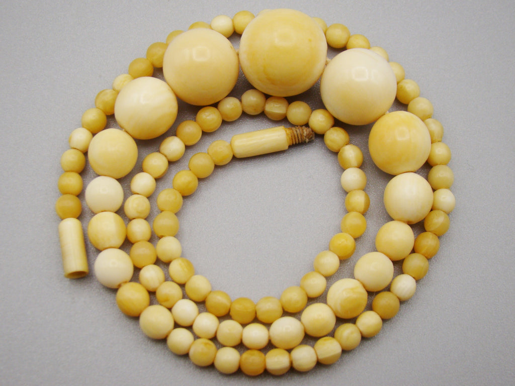 Antique Natural Elephant Ivory Necklace - Kingdom of Antique Arts