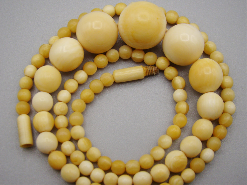 Antique Natural Elephant Ivory Necklace - Kingdom of Antique Arts