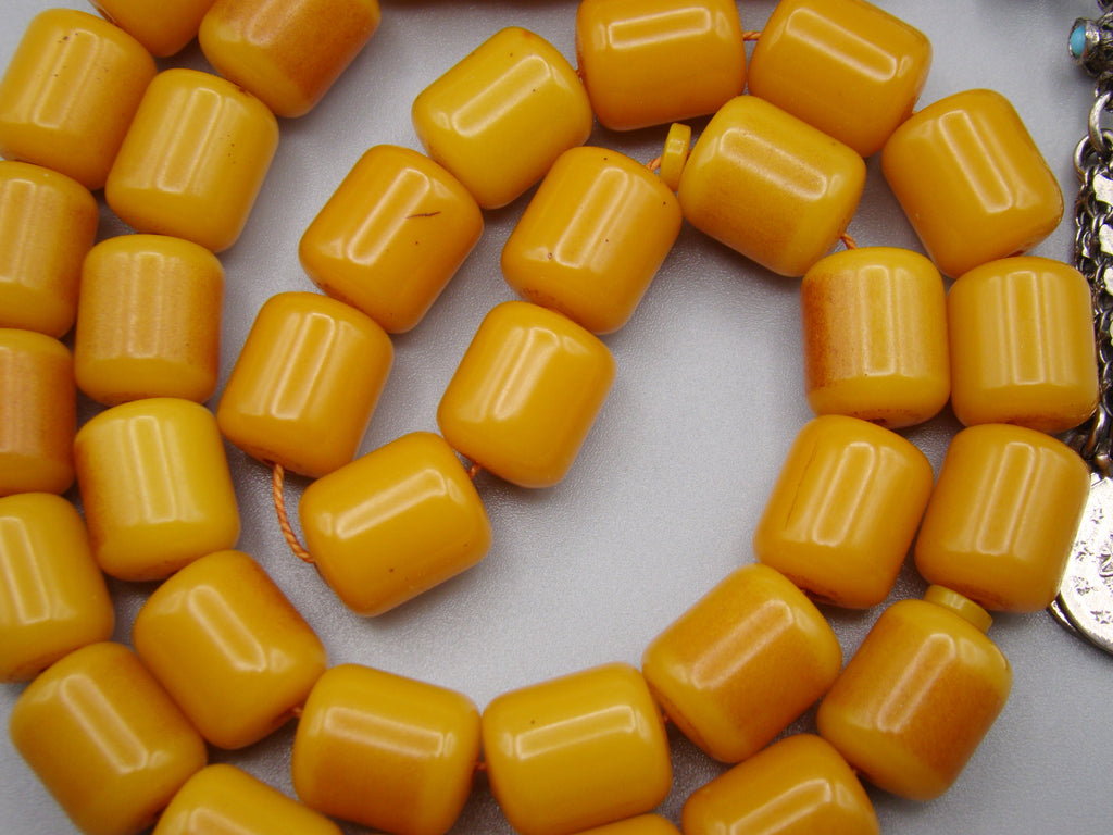 Antique Beautiful Bakelite Amber Rosary beads - Kingdom of Antique Arts