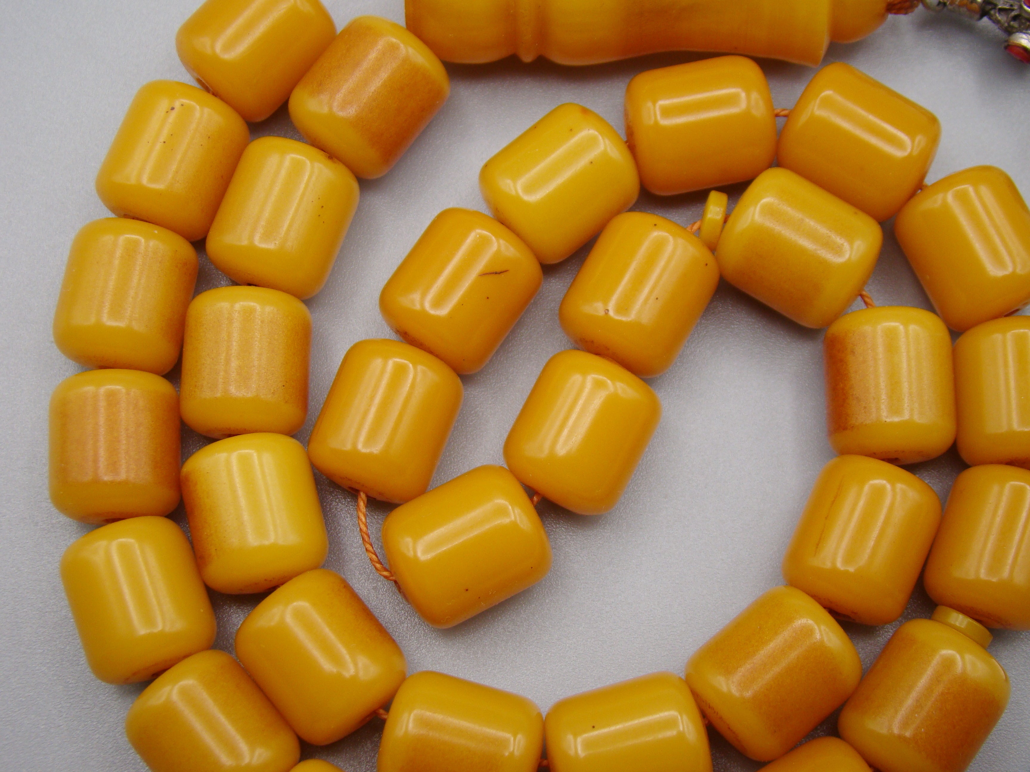 Antique Beautiful Bakelite Amber Rosary beads - Kingdom of Antique Arts