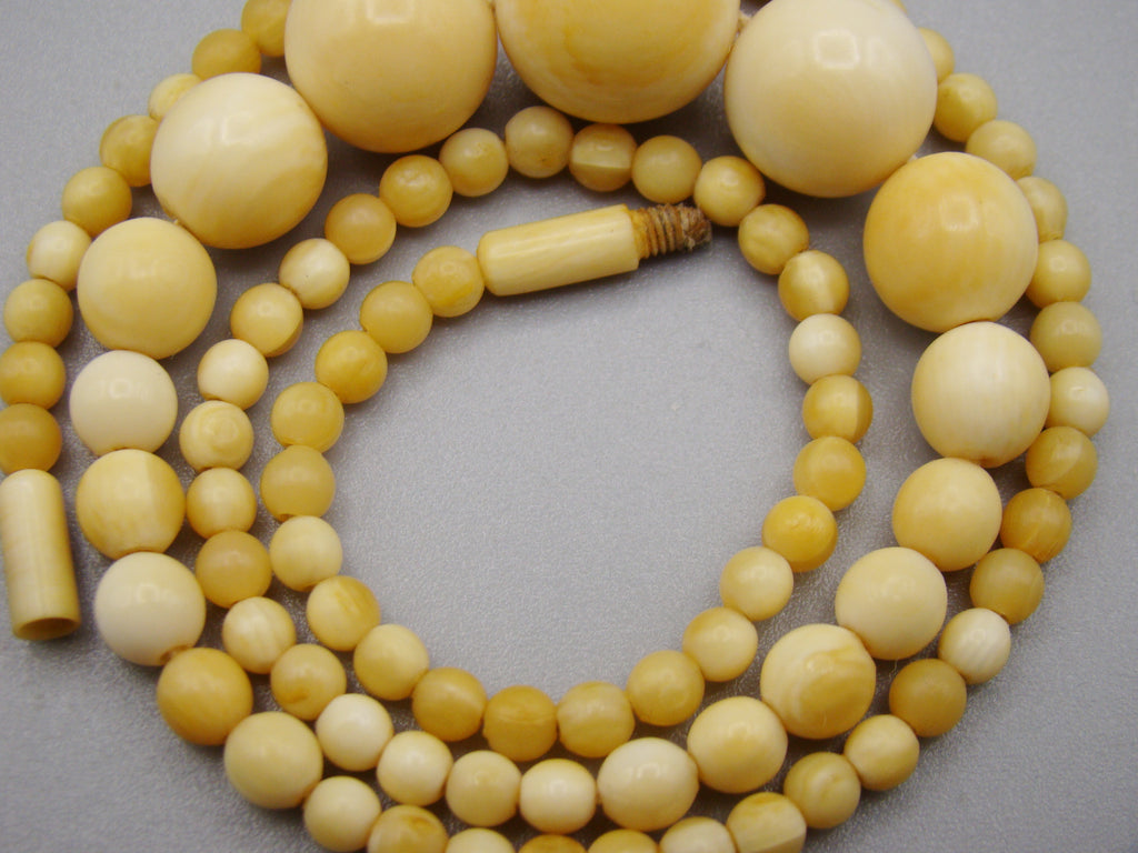 Antique Natural Elephant Ivory Necklace - Kingdom of Antique Arts