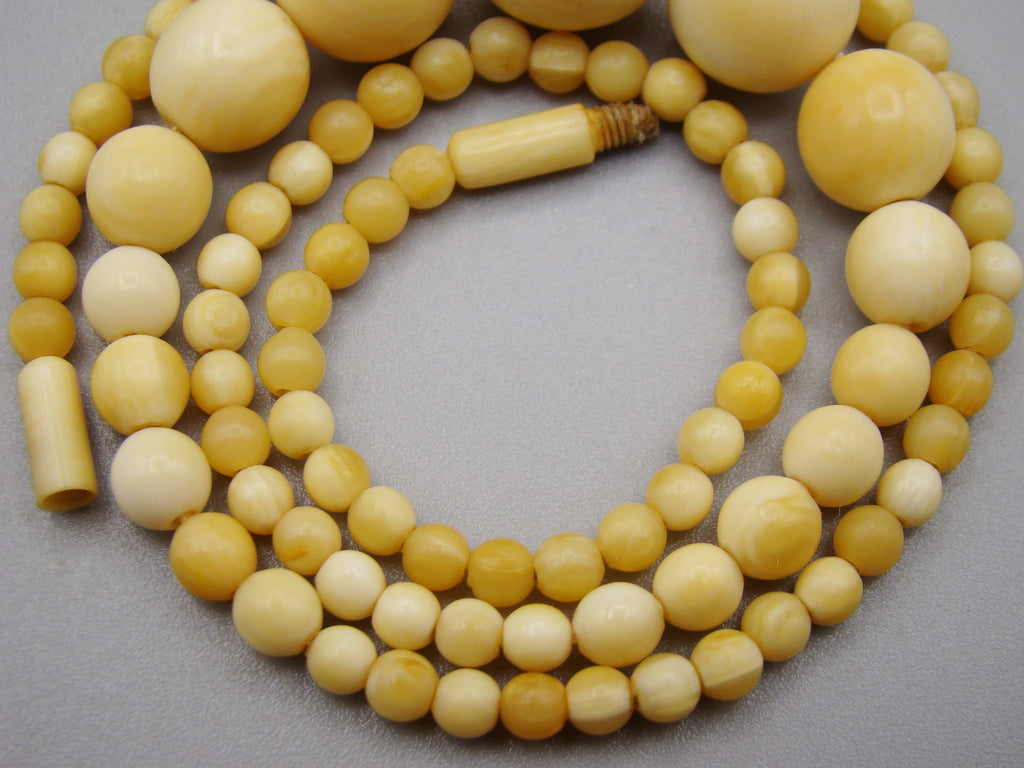 Antique Natural Elephant Ivory Necklace - Kingdom of Antique Arts