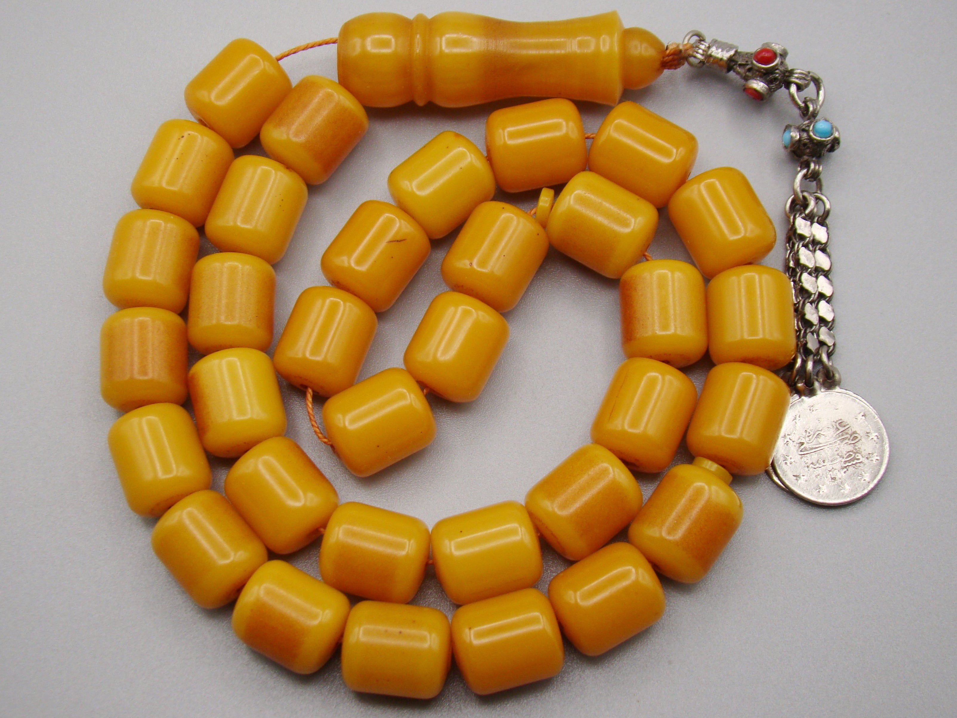 Antique Beautiful Bakelite Amber Rosary beads - Kingdom of Antique Arts
