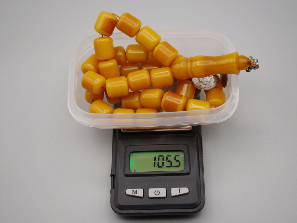 Antique Beautiful Bakelite Amber Rosary beads - Kingdom of Antique Arts