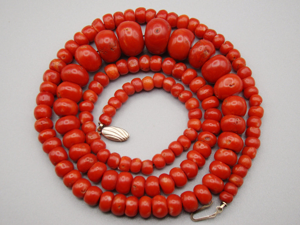 Antique Natural Undyed aka Red Coral Necklace - Kingdom of Antique Arts