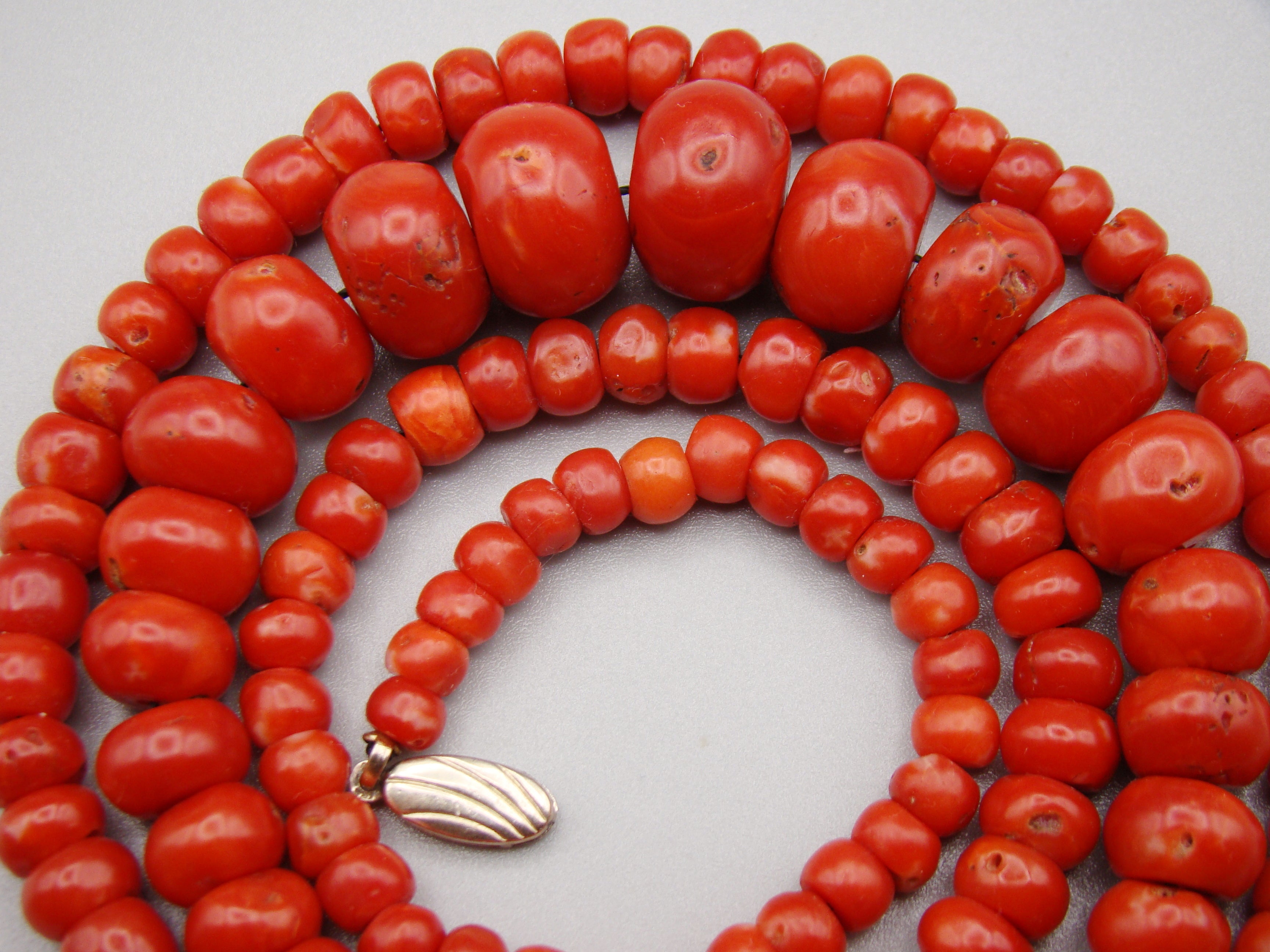 Antique Natural Undyed aka Red Coral Necklace - Kingdom of Antique Arts