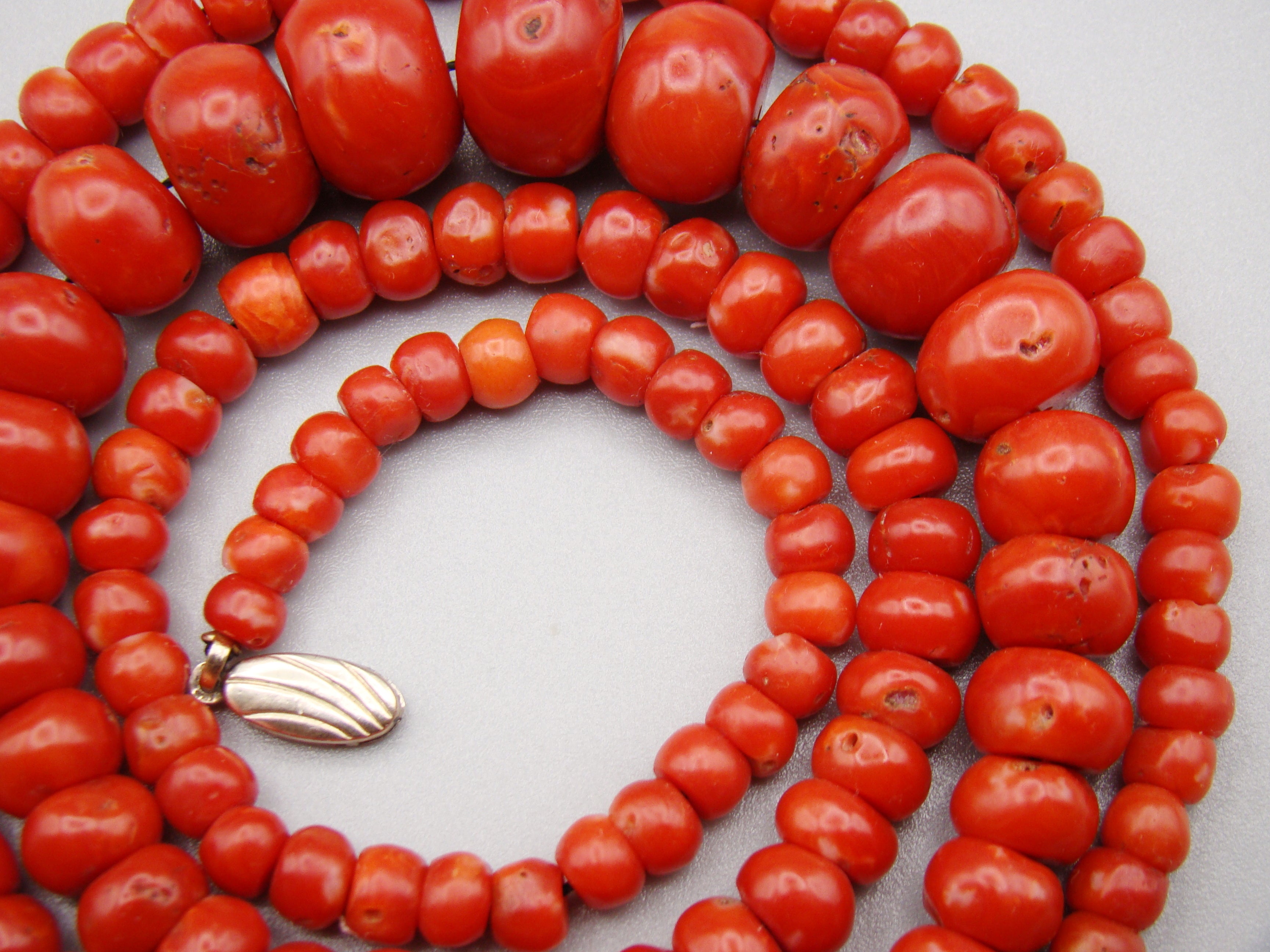 Antique Natural Undyed aka Red Coral Necklace - Kingdom of Antique Arts