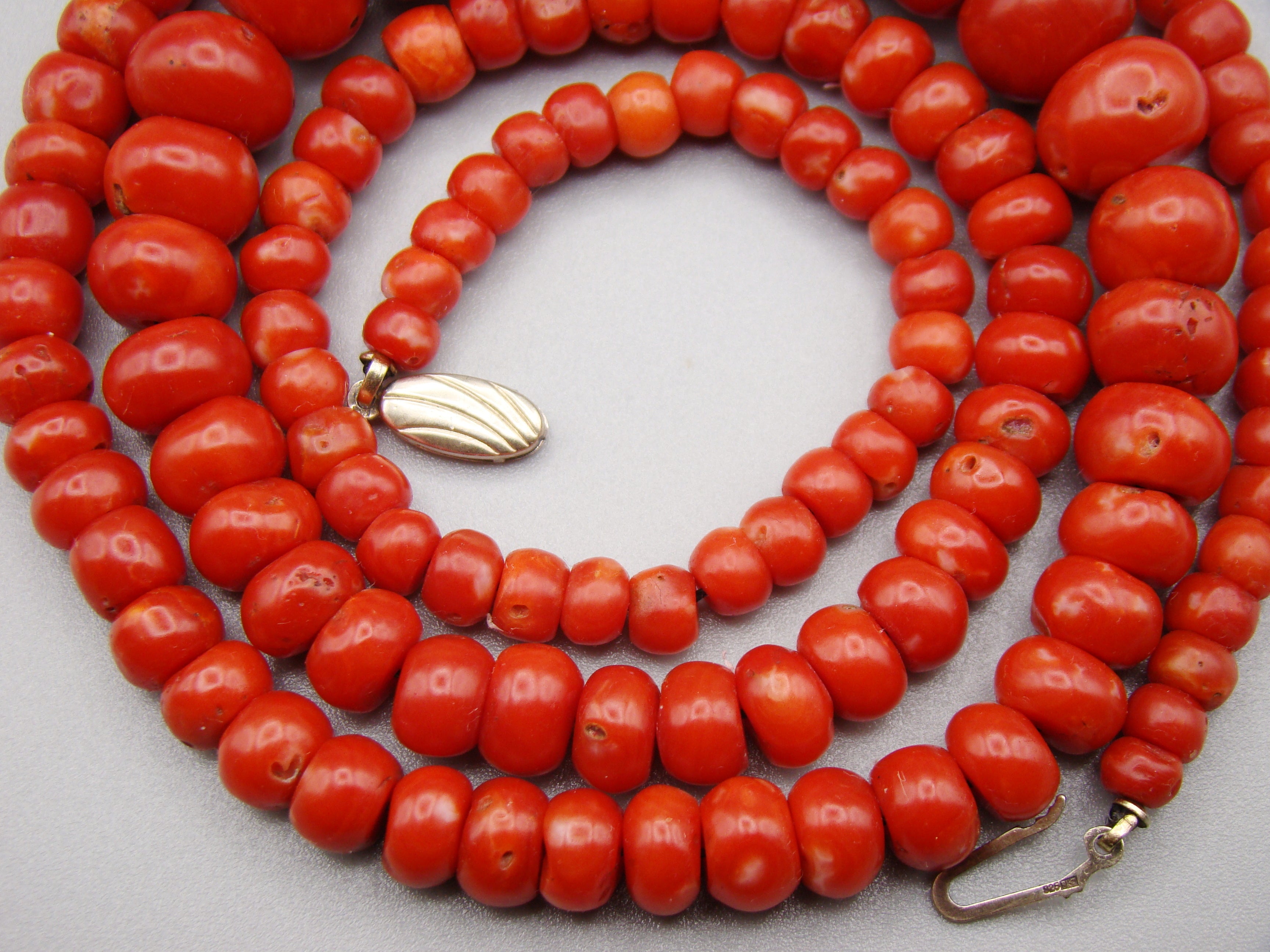 Antique Natural Undyed aka Red Coral Necklace - Kingdom of Antique Arts