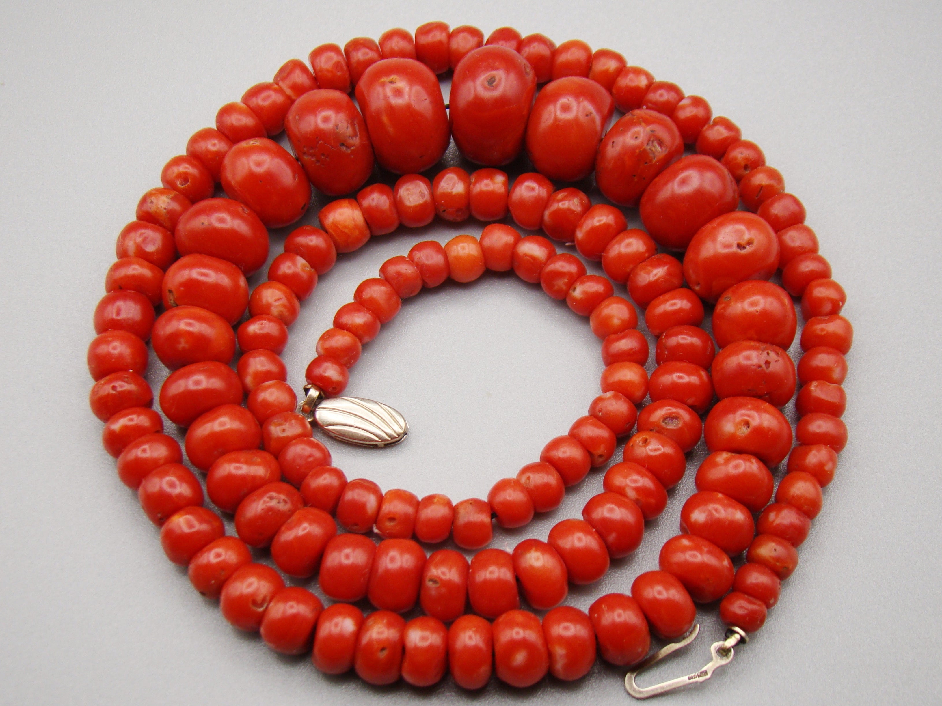 Antique Natural Undyed aka Red Coral Necklace - Kingdom of Antique Arts