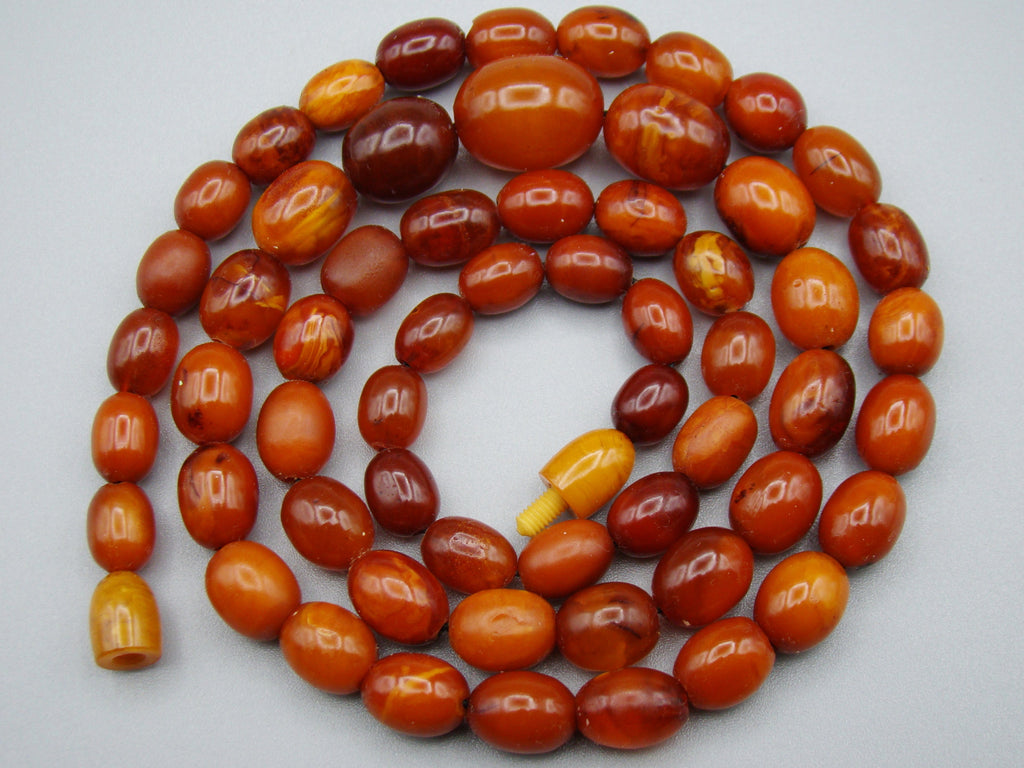 Antique Baltic egg yolk Natural Amber Necklace - Kingdom of Antique Arts