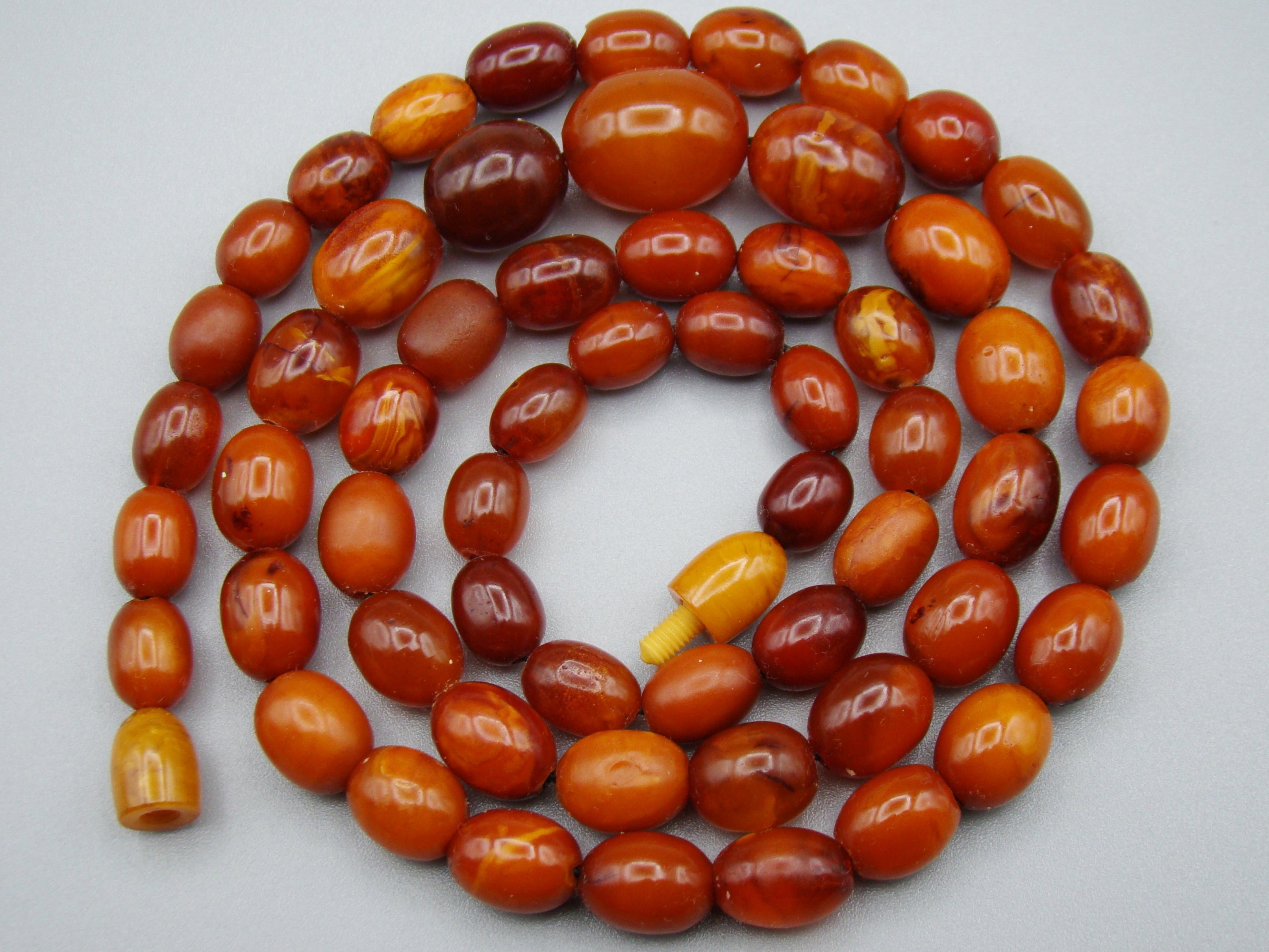 Antique Baltic egg yolk Natural Amber Necklace - Kingdom of Antique Arts