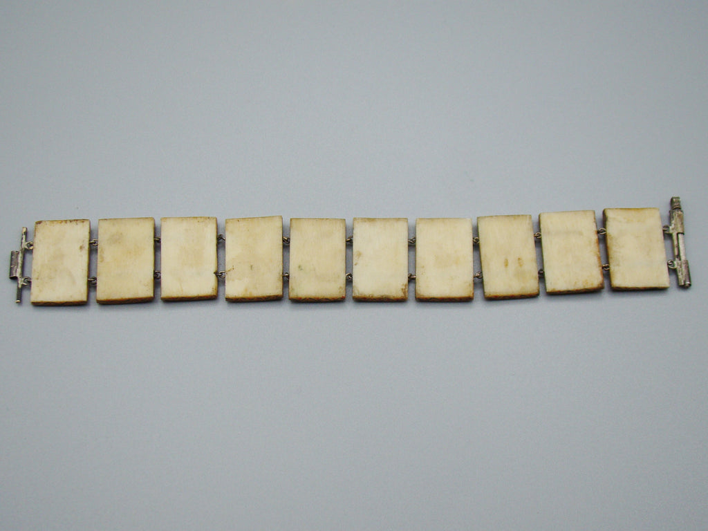 Antique Natural Bone Bracelet with Enamel - Collection Piece - Kingdom of Antique Arts