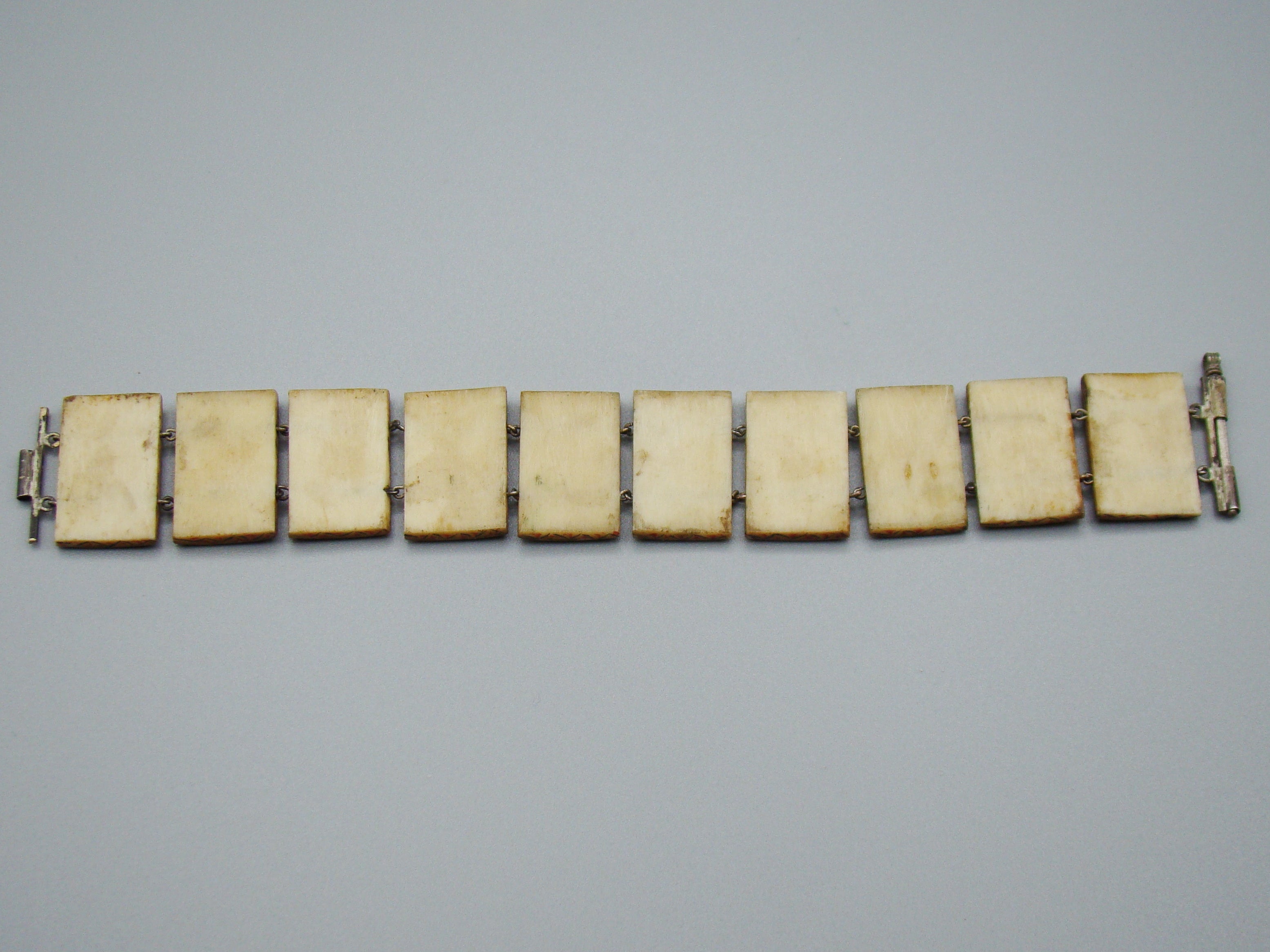 Antique Natural Bone Bracelet with Enamel - Collection Piece - Kingdom of Antique Arts