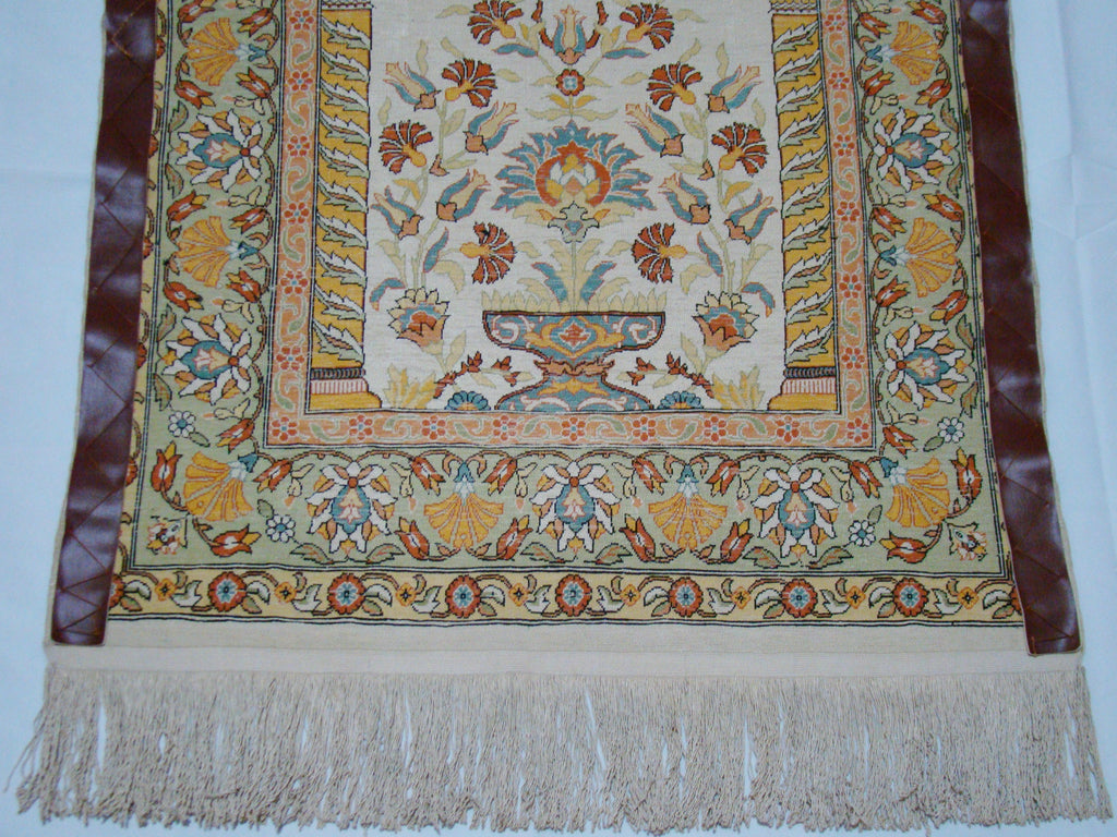 Color Detail – Antique Turkish Hereke Silk Wall Carpet, Rich Multicolor Palette, Investment Piece | Kingdom of Antique Arts