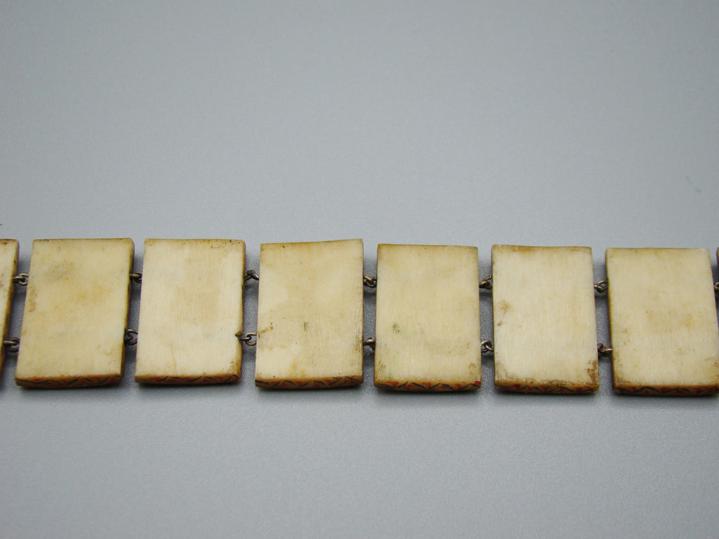 Antique Natural Bone Bracelet with Enamel - Collection Piece - Kingdom of Antique Arts