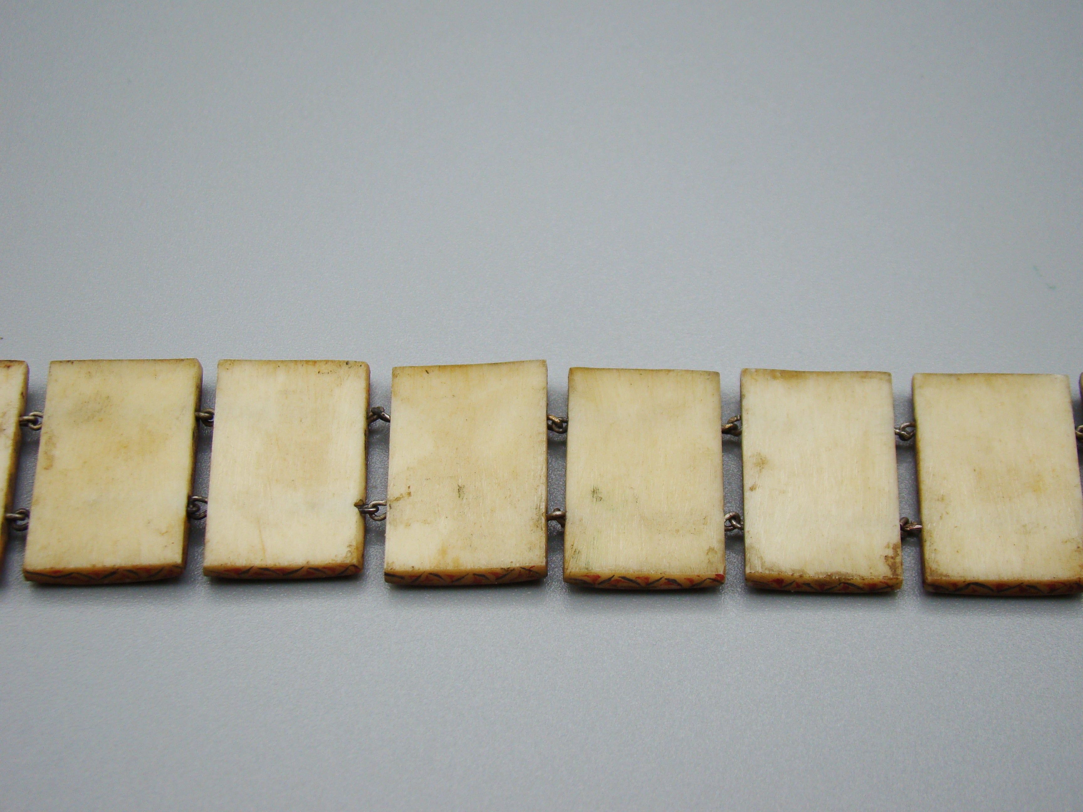 Antique Natural Bone Bracelet with Enamel - Collection Piece - Kingdom of Antique Arts