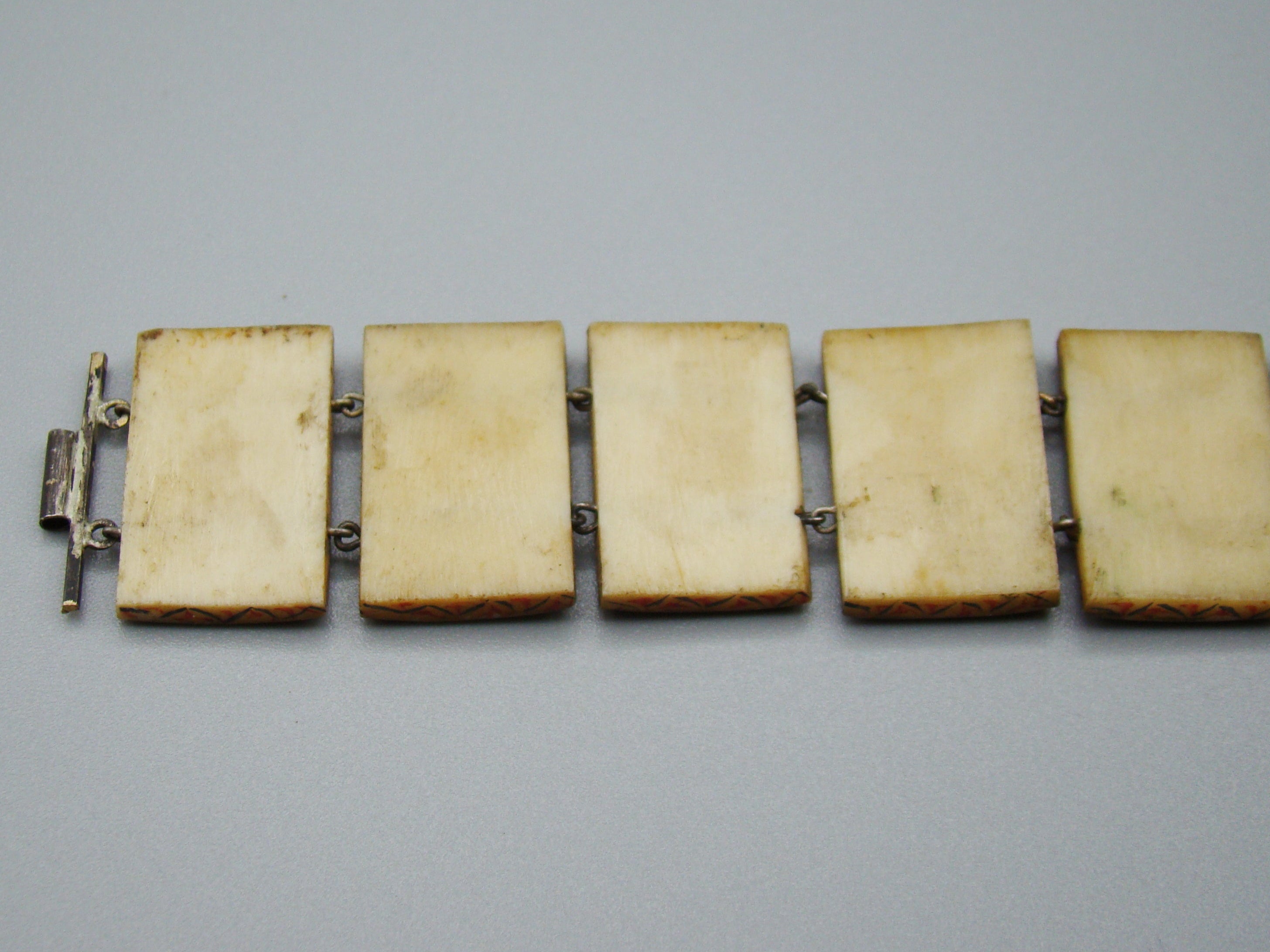 Antique Natural Bone Bracelet with Enamel - Collection Piece - Kingdom of Antique Arts