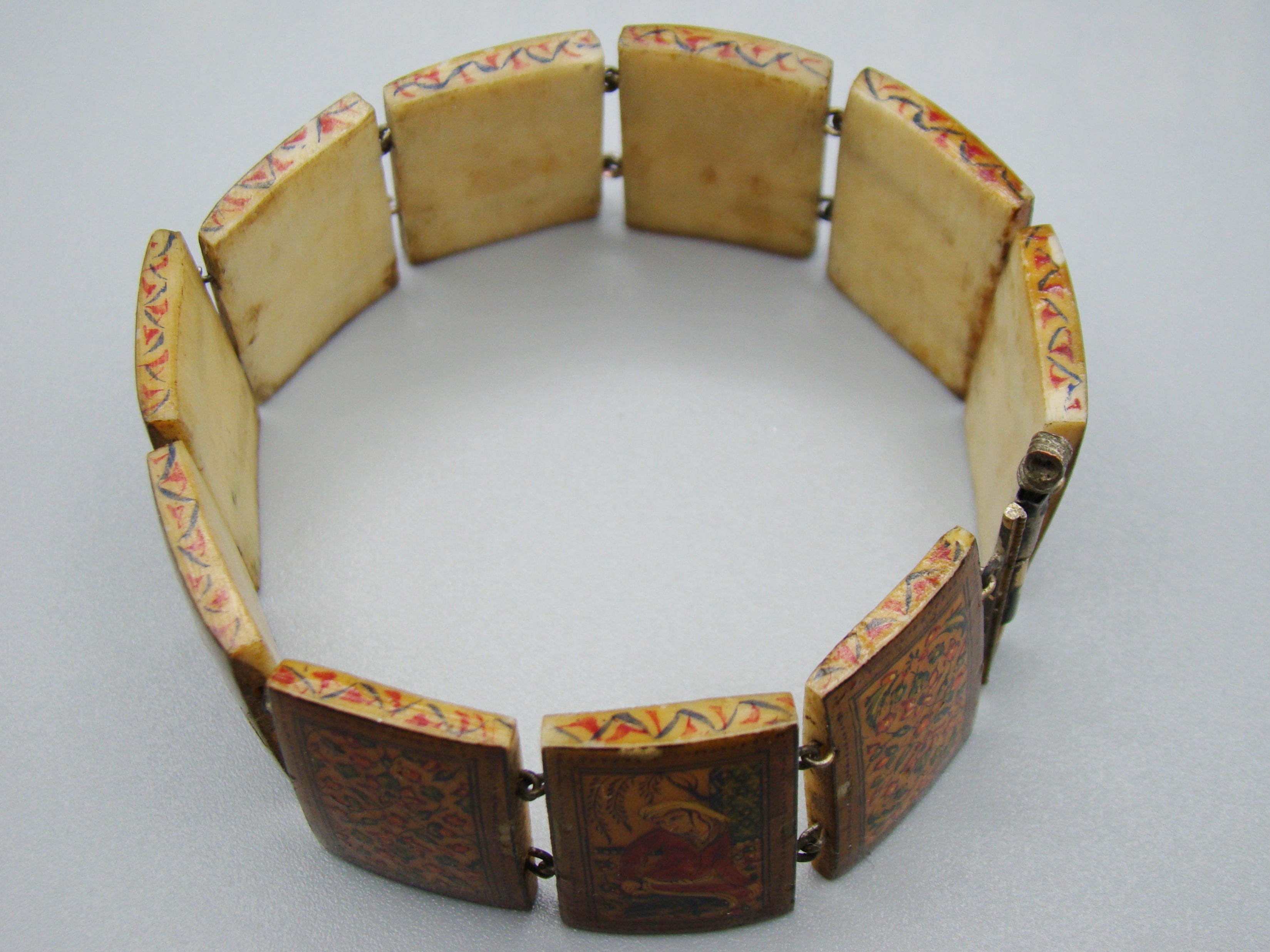 Antique Natural Bone Bracelet with Enamel - Collection Piece - Kingdom of Antique Arts