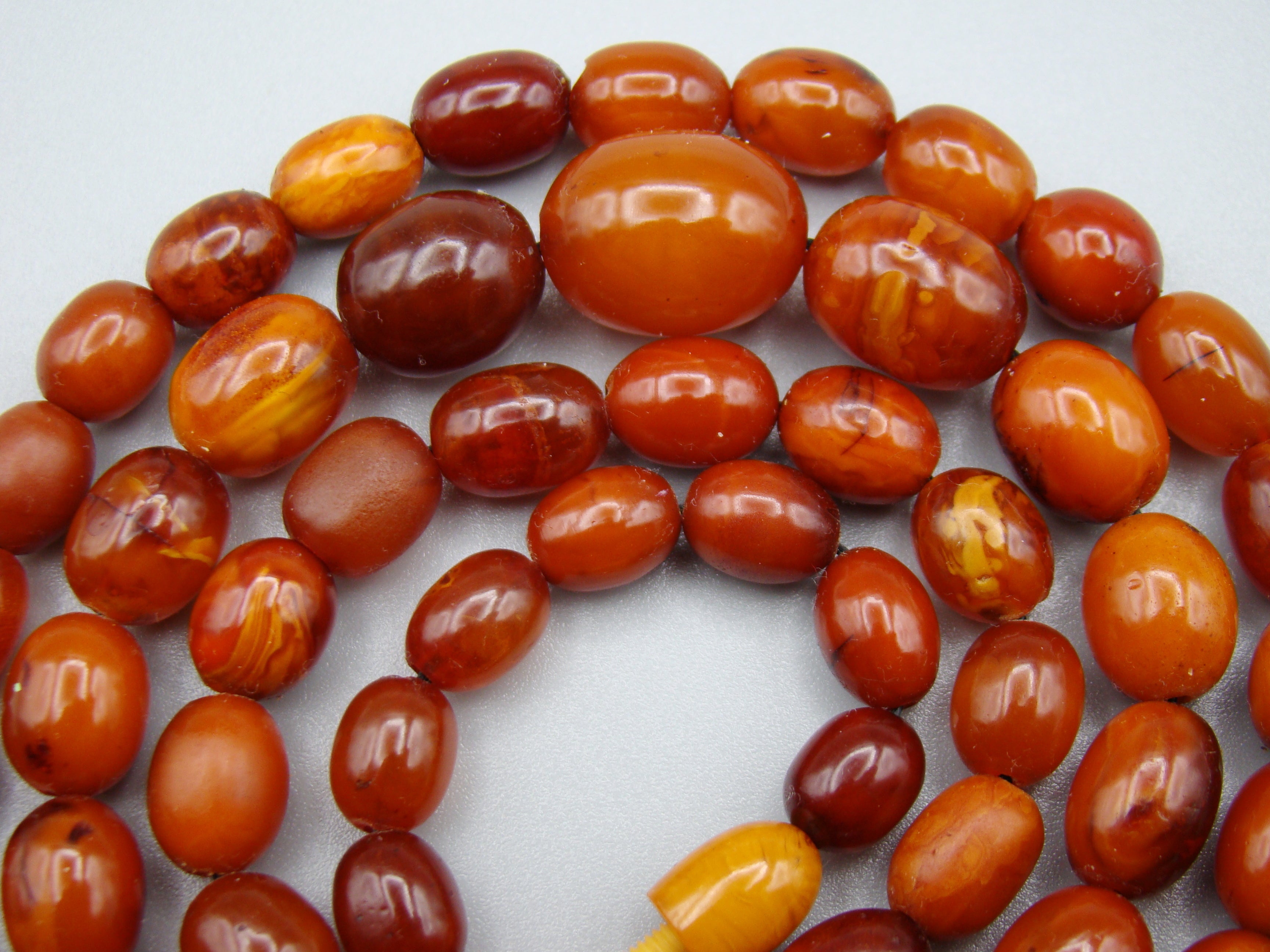 Antique Baltic egg yolk Natural Amber Necklace - Kingdom of Antique Arts