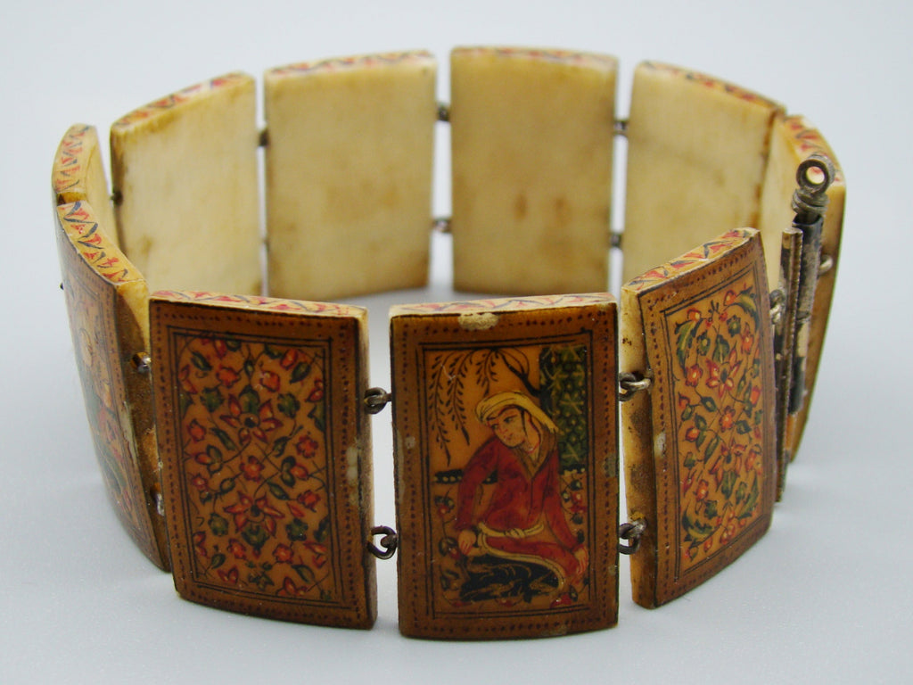Antique Natural Bone Bracelet with Enamel - Collection Piece - Kingdom of Antique Arts