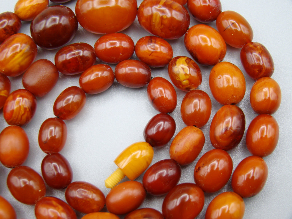 Antique Baltic egg yolk Natural Amber Necklace - Kingdom of Antique Arts