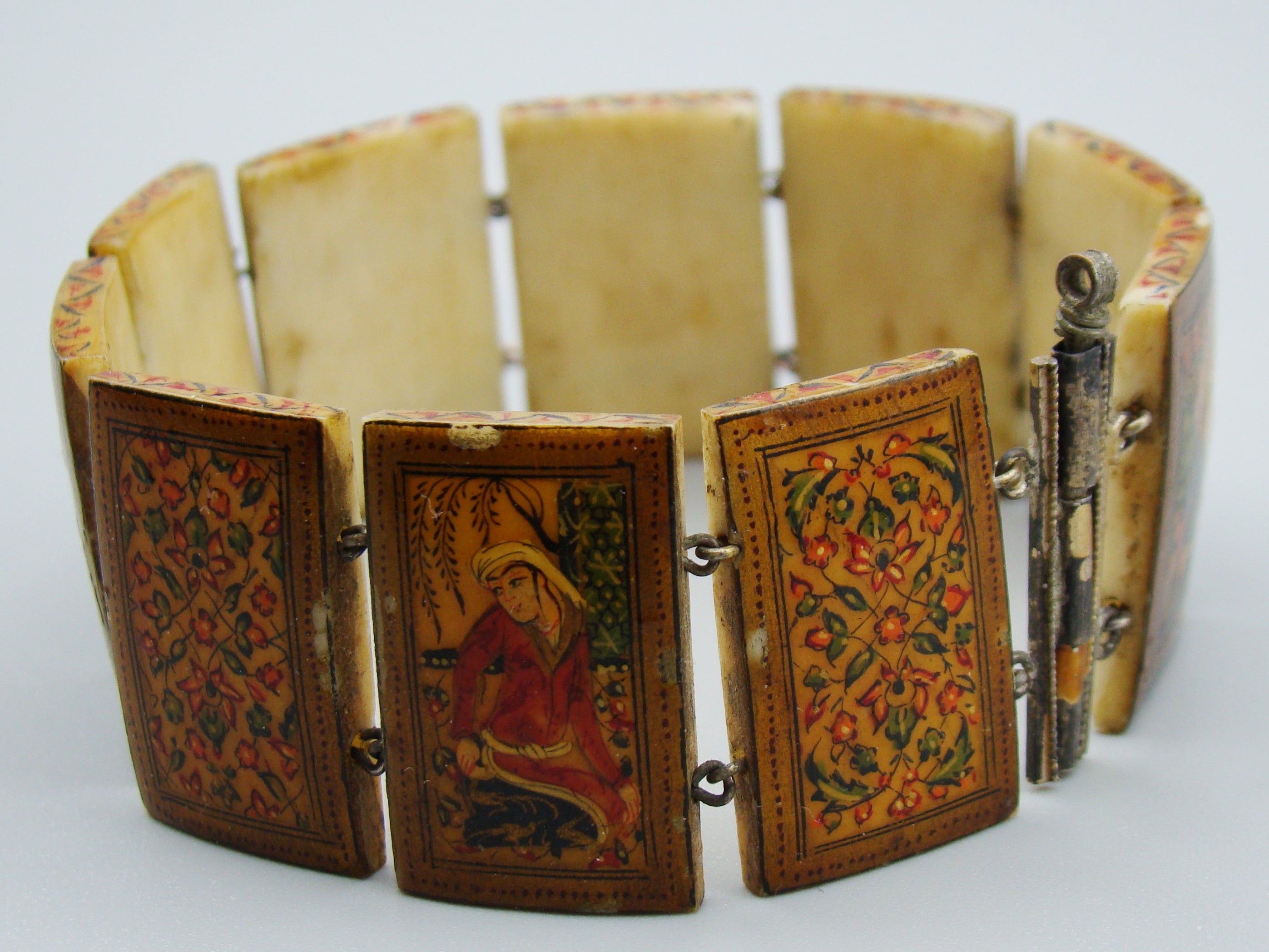 Antique Natural Bone Bracelet with Enamel - Collection Piece - Kingdom of Antique Arts